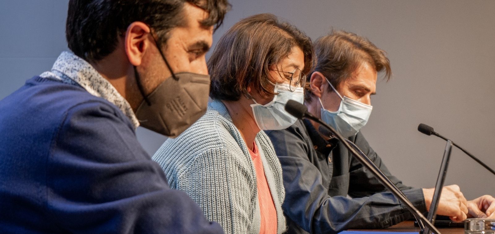 Leonardo de la Torre, Emilia Rodríguez y Jordi Gómez en la presentación de la campaña VocesDelChagas