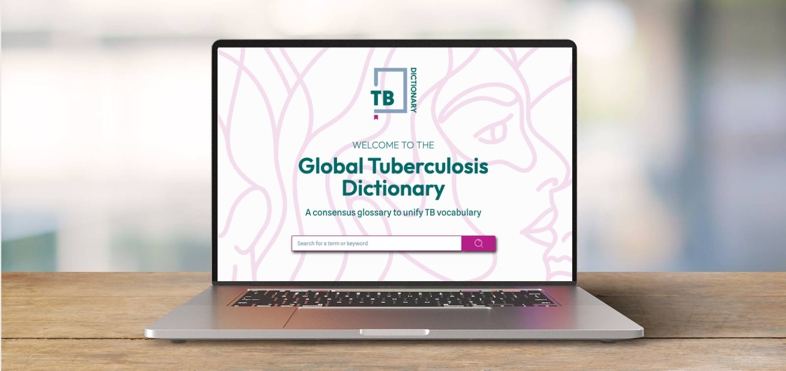 Computer showing the image of the online Tuberculosis Dictionary.