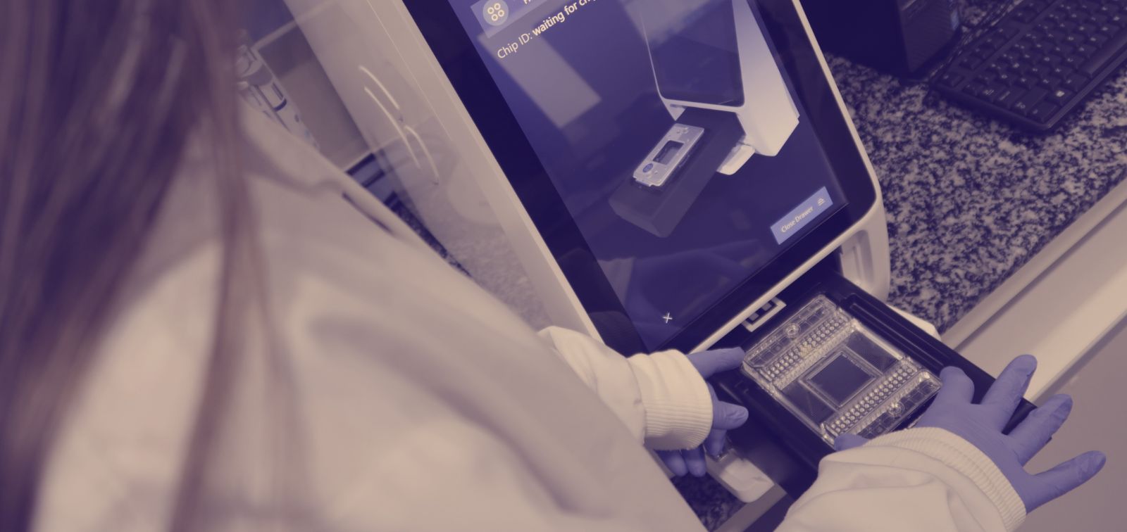 A researcher places some samples into a machine to carry out an immunological analysis