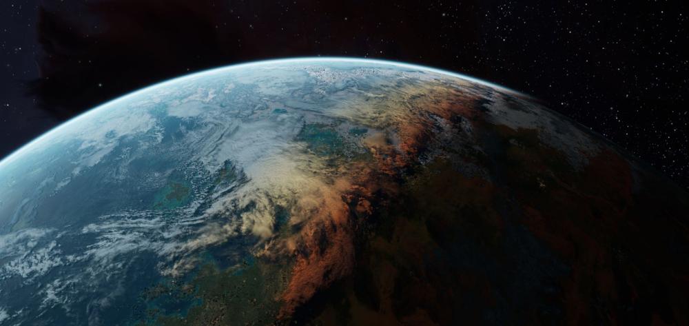 La imagen muestra la Tierra vista desde el espacio.