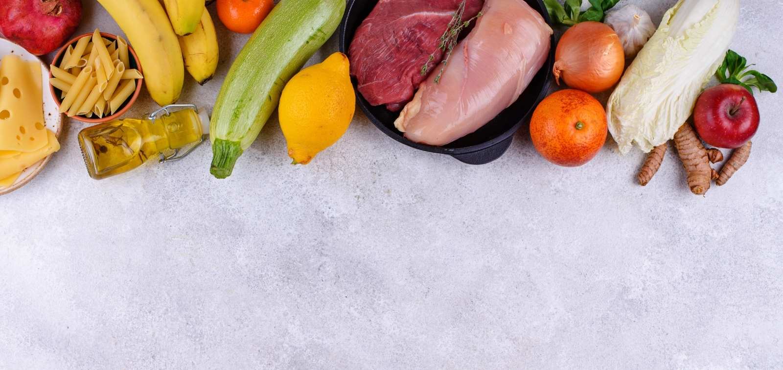 Los diferentes productos que componen la dieta mediterránea.