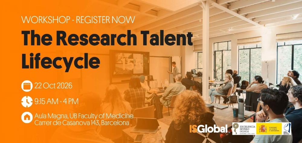 The workshop “The Research Talent Lifecycle” will take place on October 22, 2026, at the Faculty of Medicine of the University of Barcelona, in Barcelona, Spain.