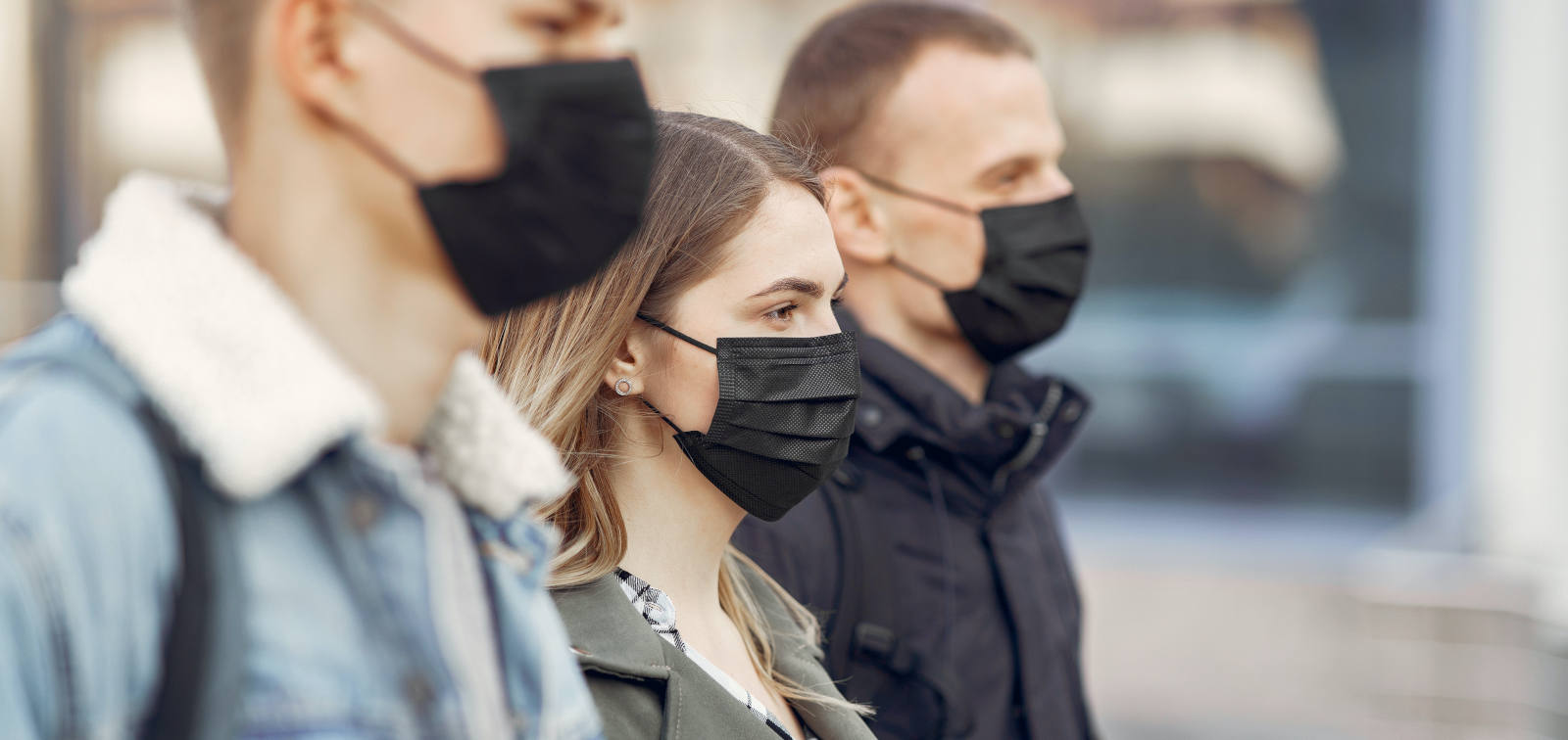 People wearing masks
