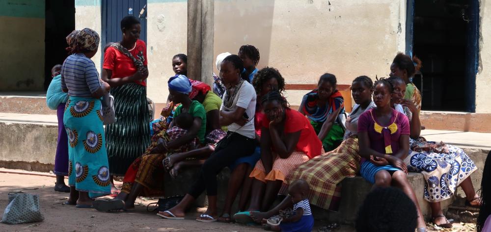 Pregnant women attend antenatal clinic in Mozambique