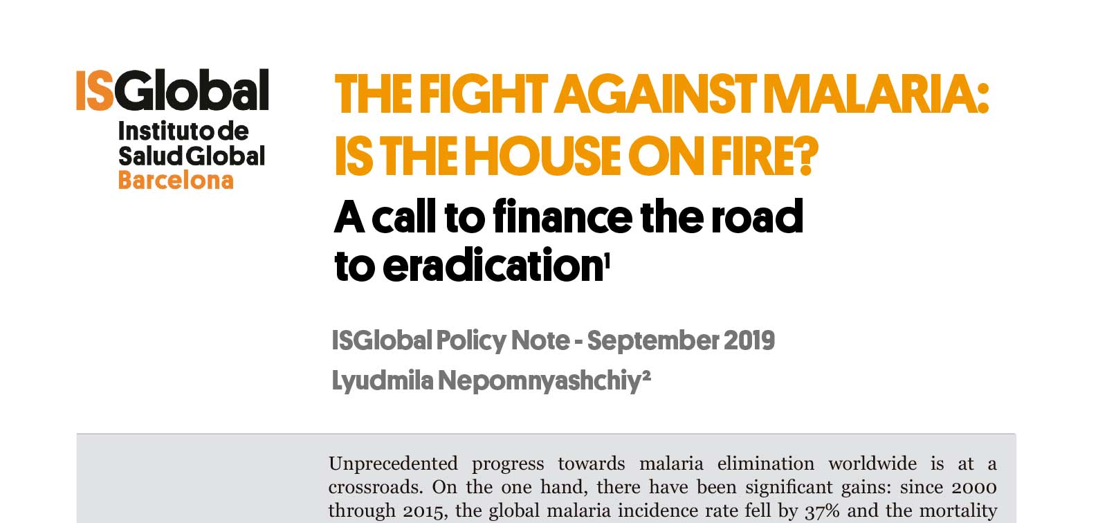 malaria, eradication